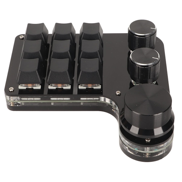 Mini 9-tasters tastatur med 3 knotter RGB Lys Blå Bryter DIY Programmerbar Universal Mini Makro Mekanisk Gaming Tastatur for PC