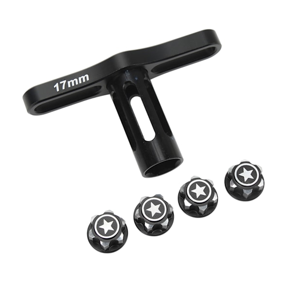 17 mm pyörän kuusiomutterihylsy 17 mm kuusiomutterit Asennustyökalun avain 17 mm kytkentänapamutterin suojuksella TRAXXAS 1/10 1/8 RC -autolle musta