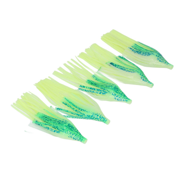 5 ST bläckfisk Mjukt bete Lysande 20 cm Tjock PVC-kjol Fiskedrag för fiske utomhus grönt