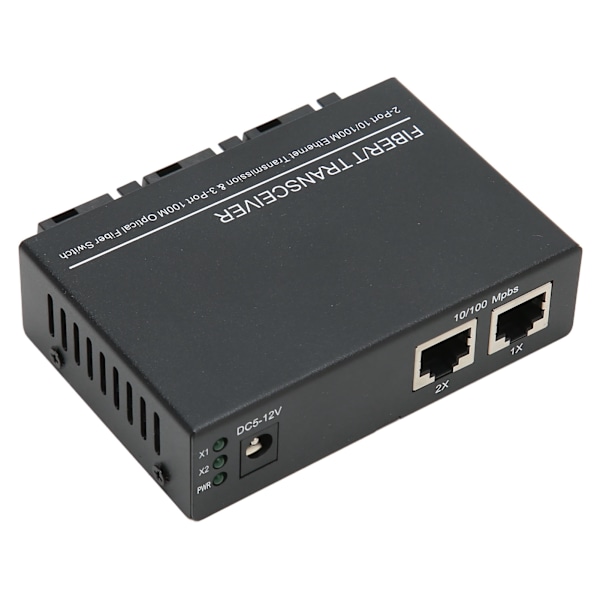 Ethernet Fiber Media Converter Single Mode Tx1310nm 10/100 Mbps RJ45 Port Media Converter 100‑240V EU-plugg