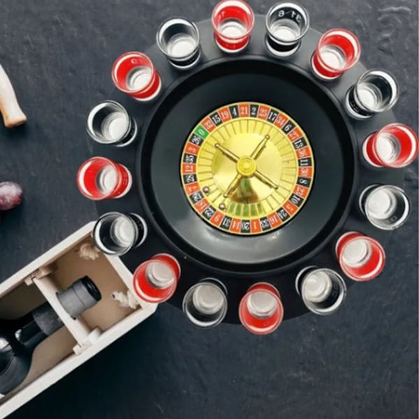 16 Hull Shot Glass Roulette Bar Vinkopper Roulette Kit Party Drikkespill Sett