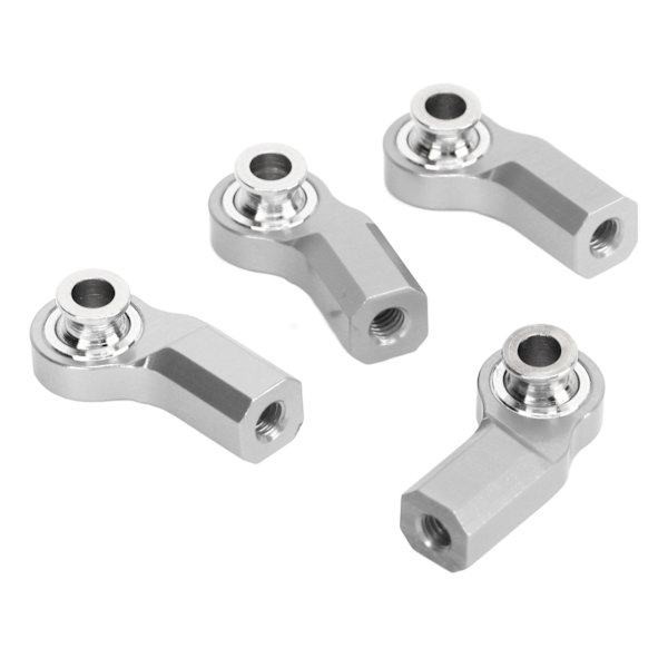 4 ST RC Car Rod End Bend M3 Aluminiumlegeringsstål RC Car Styrstångshuvud för Axial SCX10 1/10 Bilmodell Silver