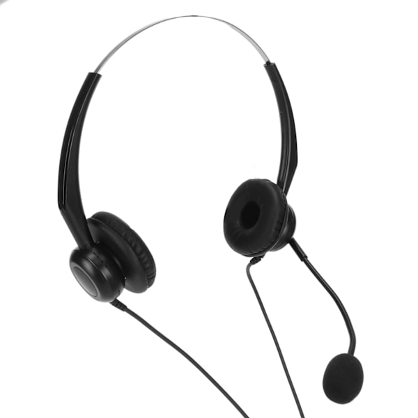 Kablet Business Headset Støjreducerende Binaural Telefon Hovedtelefon med Mikrofon til Kontor Call Center Dobbelt 3.5mm Stik
