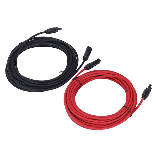 2kpl 12AWG 4mm² aurinkopaneelin jatkojohto Musta Punainen Aurinkoadapterin jatkojohto naarasliittimellä 1000VDC 10m / 32.8ft