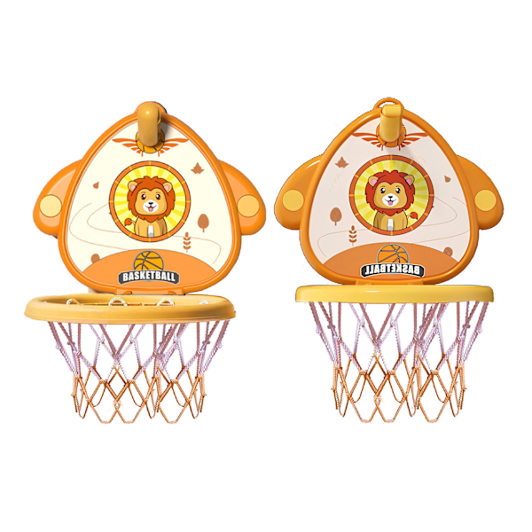 Børnebasketkurvsæt Højdejusterbar lille vægmonteret indendørs basketstativ Hoopsæt Basketmållegetøj med boldpumpe Orange