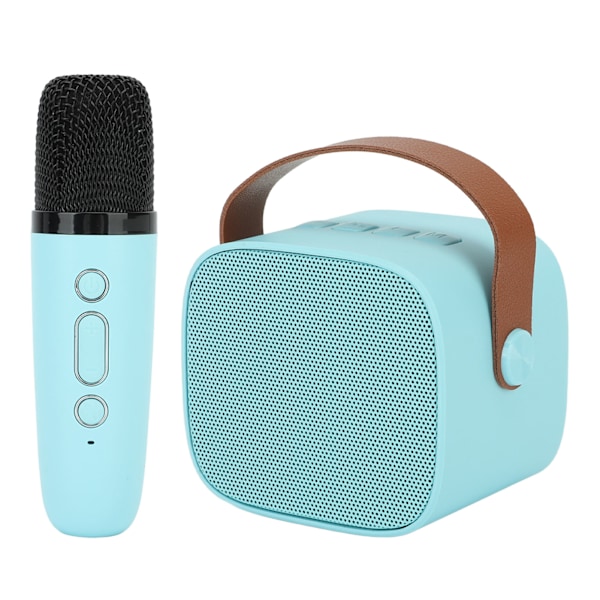 Mini karaokemaskin med trådlös mikrofon Bärbar Bluetooth-högtalare för barn Vuxna Blå
