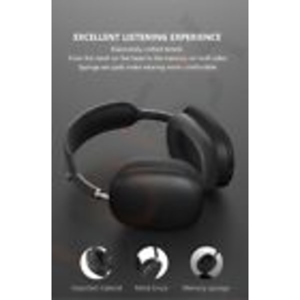 P9 langattomat Bluetooth -kuulokkeet mikrofonilla, melunvaimennuskuulokkeet, urheilulliset langattomat matkapuhelimen kuulokkeet black