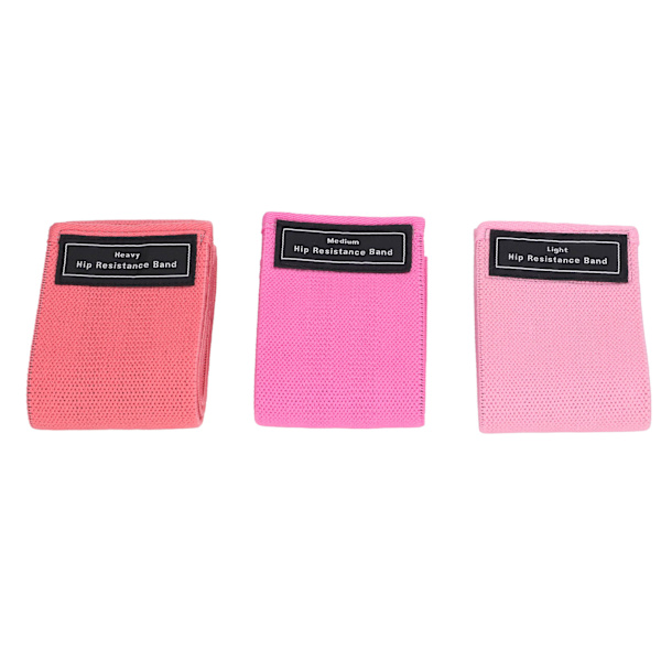 3 stk. modstandsbånd Elastisk træningsbånd med høj trækkraft til benene Balder til squats Hoftetræning Pink, Rose, Rød