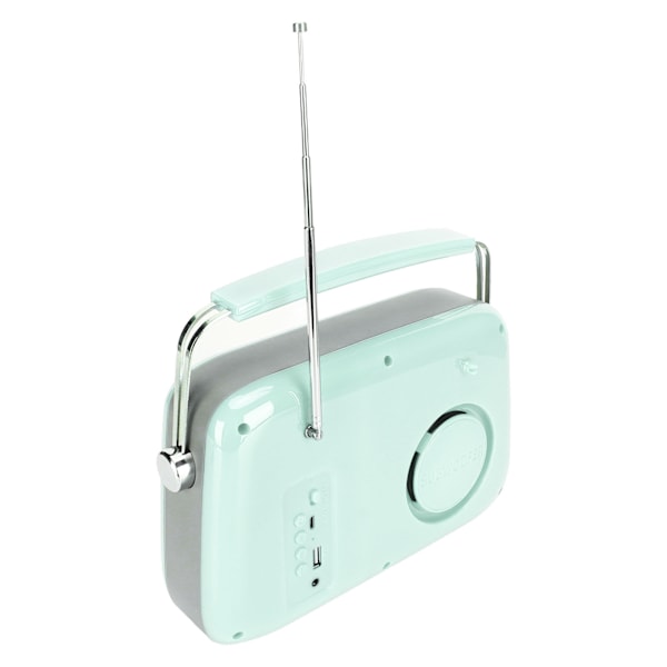 Retro Radio Bluetooth -kaiutin, kannettava HiFi-stereokaiutin, söpö vanhanaikainen radiokaiutin juhliin, ulkokäyttöön, mintunvihreä