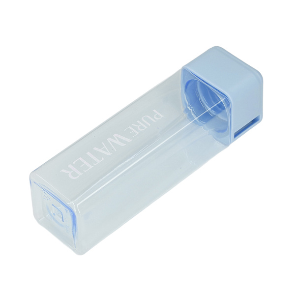 500ml 17oz vattenflaska Transparent Portabelt brevtryckt dricksvattenflaska med handledsrep Blå