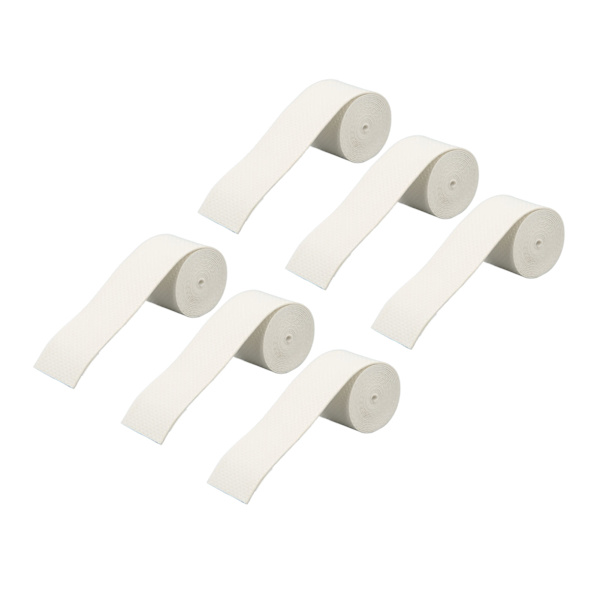 6 stk. tennisracket greb tape PU frostet skridsikker svedabsorberende Badmintonracket tape Sportstilbehør Hvid