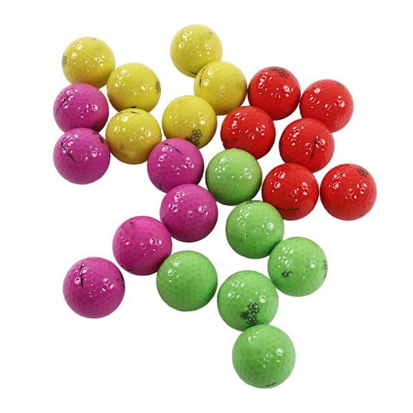 24 stk. Golfboldsæt Gummi Farverig God modstandskraft 2-lags golfbold til kvinder Begyndere B153