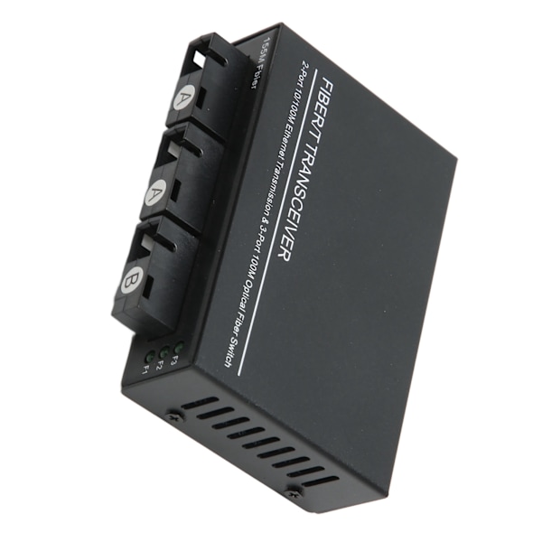 Ethernet Fiber Media Converter Single Mode Tx1310nm 10/100 Mbps RJ45 Port Media Converter 100‑240V EU-plugg