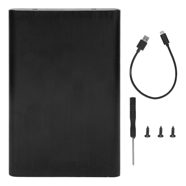 2,5 tommer SATA HDD kabinet Type C 10 Gbps højhastigheds bærbar harddisk etui med LED-indikator sort