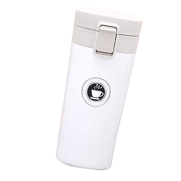 500 ml isolerad kaffekopp fashionabelt bärbart studsande lock rostfritt stål isolering kaffemugg vit