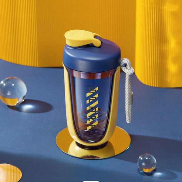 590ml Fitness Sport Vattenflaska Läcksäker Shaker Cup Dricksflaska för utomhusaktiviteter Gul