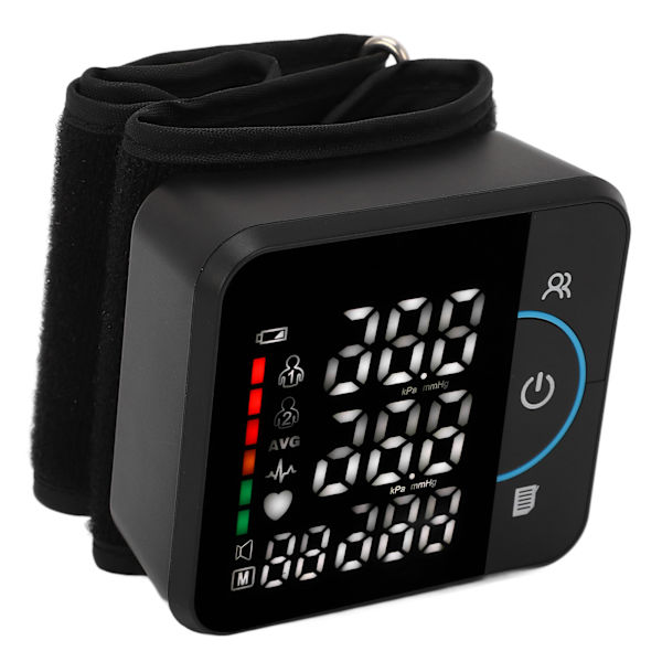 Handledsblodtrycksmätare Digital LED-display Uppladdningsbar automatisk BP-mätare med 180 avläsningsminne