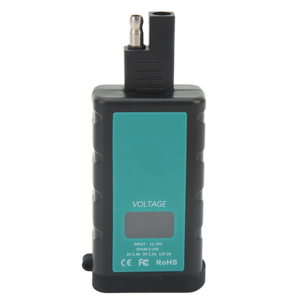 Motorsykkel Lader Adapter SAE Plugg til USB Dobbel QC3.0 Port IP66 Vanntett Motorsykkel Hurtigladeadapter
