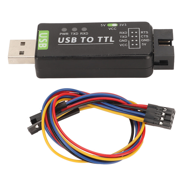 USB-TTL-muunnin FT232RL-piirillä, useita suojapiiriä, teollisuusluokan USB-TTL-muunnin useille järjestelmille, musta