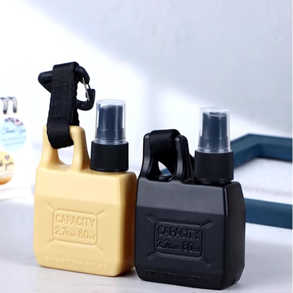 80ml Tom Utomhuscamping Tom Kosmetikbehållare Fin Dimsprayflaska Liten Resesprayflaska med Hängande Spänne
