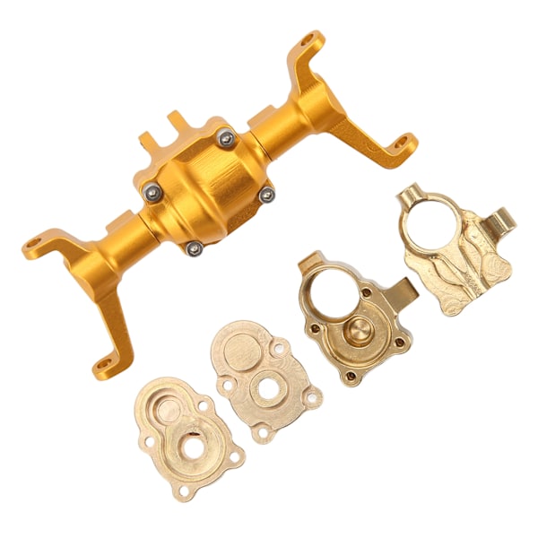 Framaxelhus Styrkopp CNC RC bil metall framaxelhus Set för FMS för Xiaoqi FCX24 1/24 Half RC Car Gold