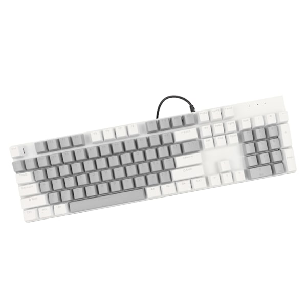 104 Tangenters Mekaniskt Gamingtangentbord 28 Bakgrundsbelysningslägen Blå Brytare Plug and Play RGB Trådbundet Datortangentbord för Windows för Linux Vit Grå