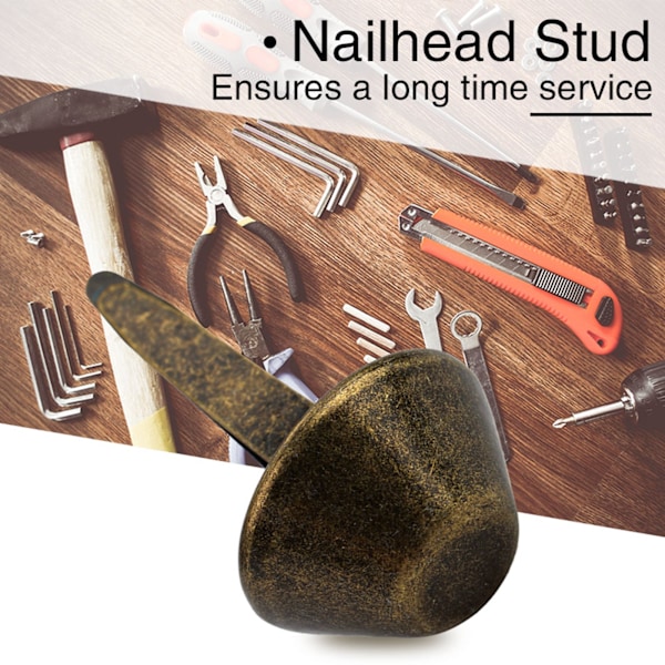 Lærhåndverkstilbehør - 50 stk Messingkonføtter Nailhead Stud Spike (15 mm)