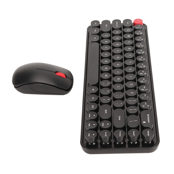 Skrivmaskin Tangentbord och Mus Combo 68 Tangenter 2.4GHz Stabil Överföring Batteridriven Retro Skrivmaskin Tangentbord för Windows Svart