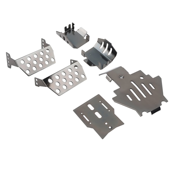 RC Chassis Armors Set Rostfritt stål Svart Chassis Armor Axle Protector Skid Plate för Traxxas