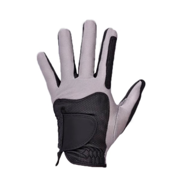 Golf vänsterhandshandske polyester hög elasticitet Andas tvättbar enkel golfhandske för män Kvinnor Svart Grå M