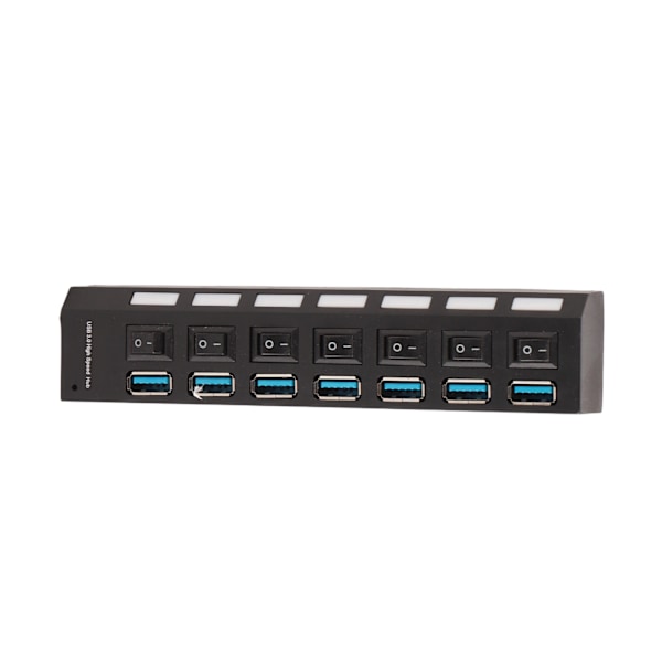 USB 3.0 Hub Yksittäinen 7 Portin Nopea USB2.0 USB1.1 Yhteensopiva USB-datakeskitin LED-merkkivalolla Windows XP 7 8:lle