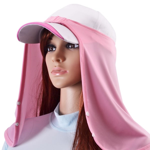 Polyester Kylhuvudskydd Andas Sol UV-skydd Halsskydd för utomhussport Rosa