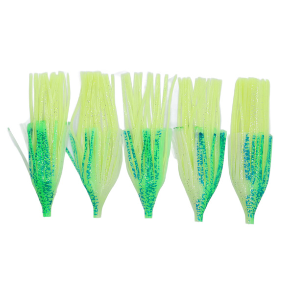 5 ST bläckfisk Mjukt bete Lysande 20 cm Tjock PVC-kjol Fiskedrag för fiske utomhus grönt