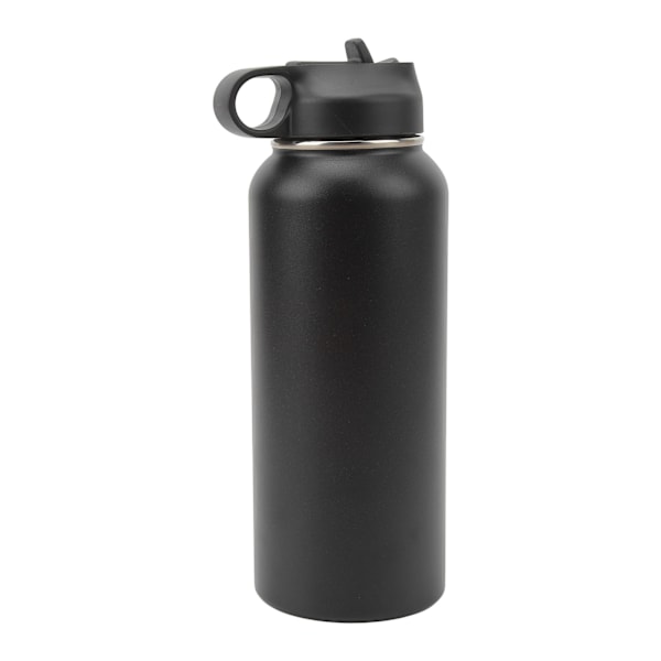 32oz eristetty vesipullo 304 ruostumattomasta teräksestä, tiivis tyhjiöurheilujuomapullo pillillä kuntosalille, pyöräilyyn ja matkoille, musta