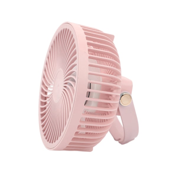 4 i 1 Camping Lysventilator 3 Niveauer Justering Lang Vindafstand Tæt Gitter Hængende Teltventilator med Fjernbetjening 2 Krog Rosa