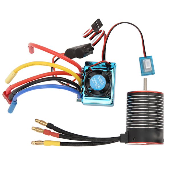RC Harjaton Moottori ESC Setti Ammattimainen Vedenpitävä Korkea Vääntö 3650 Harjaton Moottori 120A ESC Combo Set RC-autoon 5200KV