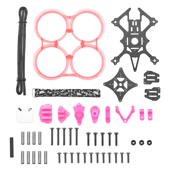 2,5 tum inverterad stativram 112 mm hjulbas Drönartillbehör med ABS förhindrar kollisionsskyddsring för MonsterRC Pink