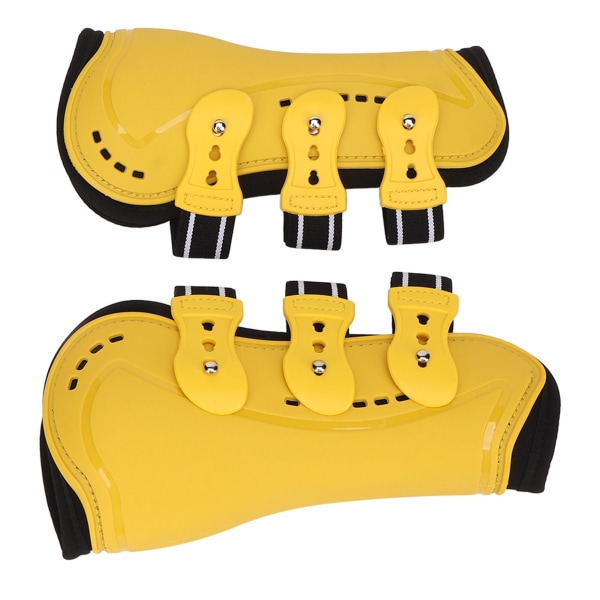 2 st hästsenebandage öppna framtill justerbara andningsbara hästframseneskydd för träning hoppning ridning gul M