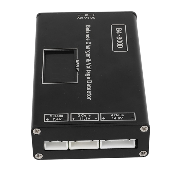 Batteri Litium Lipo balanceoplader Aluminiumlegering Batteribalanceoplader med spændingsdisplay til 2‑4S batteri
