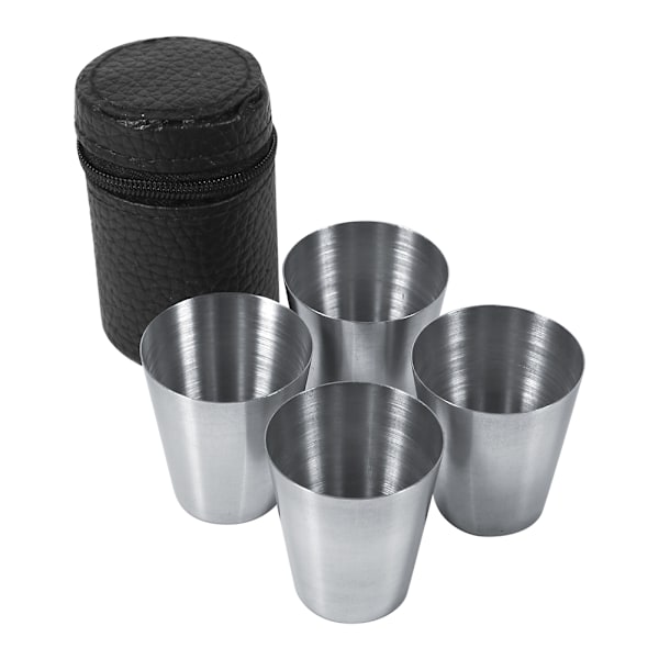 Travel-friendly Stainless Steel Tea and Coffee Cup Set - 30ml, Pack of 4