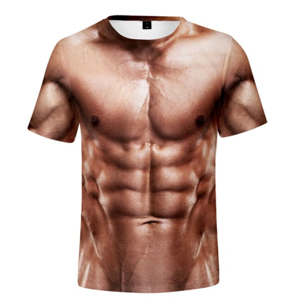 Lihasrintakuvioinen printed T-paita kahdeksan pakkaus abs outo pohja paita t-paita vaatteita miehille-CBT-549 L