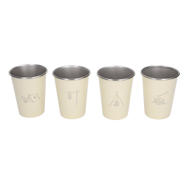 4 st 350ml 304 rostfritt stål vattenkopp kaffemugg flaska för grillning Ölresor utomhus beige