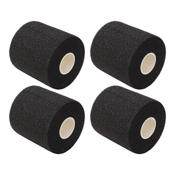 4 stk. Fitness Bandage PU Svamp Elasticitet God åndbarhed Atletisk Wrap til Fitness Fodbold Sort