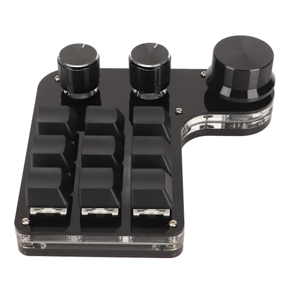 Mini 9-tasters tastatur med 3 knotter RGB Lys Blå Bryter DIY Programmerbar Universal Mini Makro Mekanisk Gaming Tastatur for PC