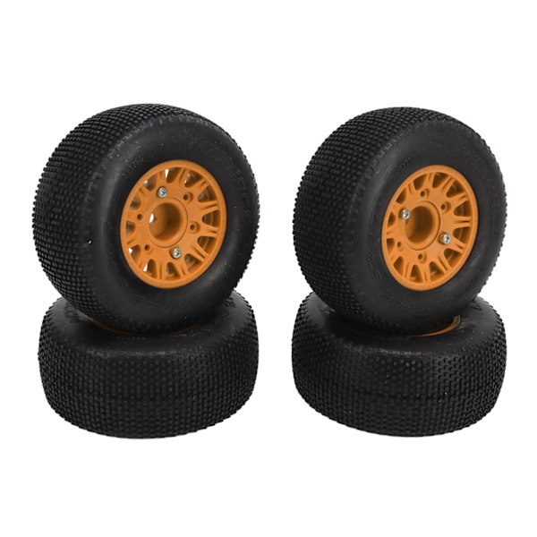 1/10 RC-dekk Gummimateriale Sterkt grep Sterk demping Fortykket RC-bilhjul med koblinger for SCX10 Oransje