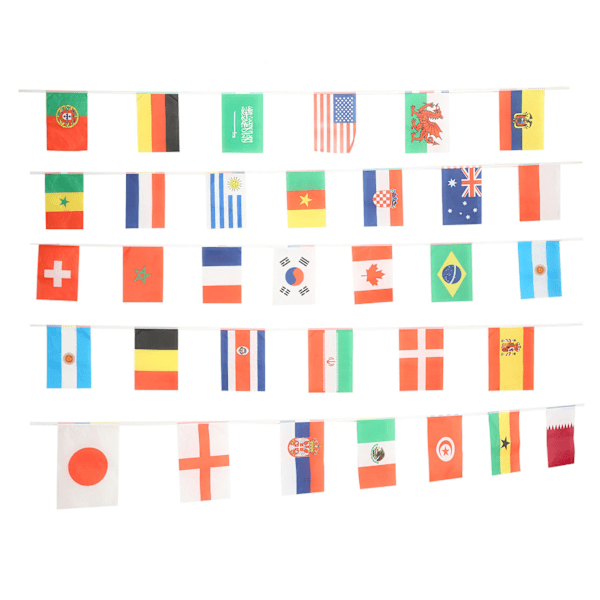2022 String Flag International Bunting Banner 32 Lande Flag 20x28cm til dekoration