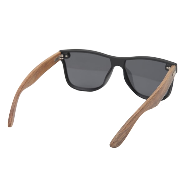 Båglösa One Piece Lens Solglasögon HD Spegelglas UV400 Polarized Wood Solglasögon för utomhusbruk Svart