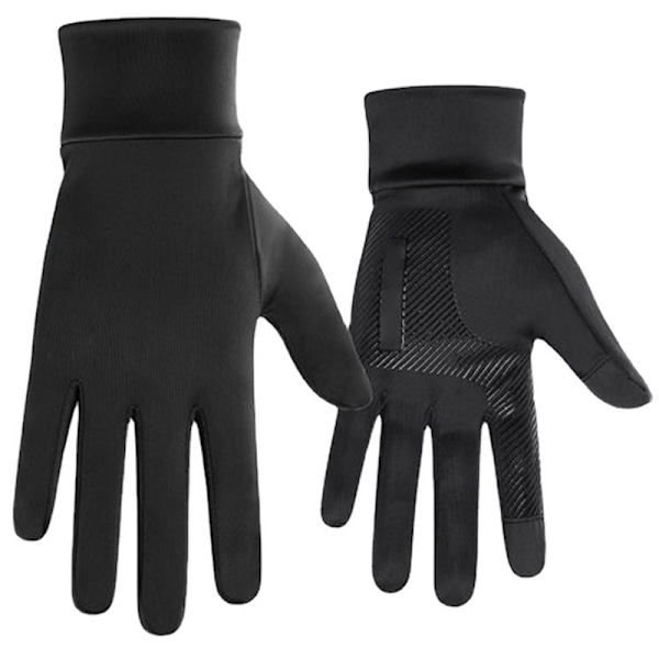 2 ST Ice Silk Solbeskyttelseshandsker Herre Dame Åndbar Touchscreen Solbeskyttelseshandsker HN06 Fuld Finger Sort Fri Størrelse