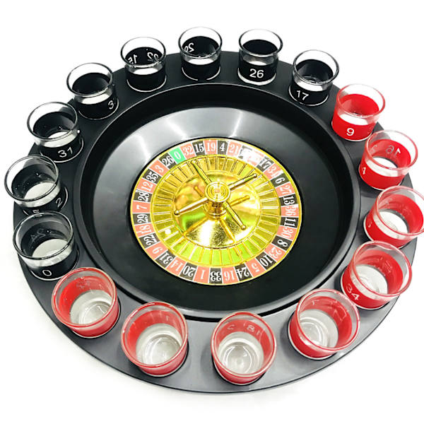 16 Hull Shot Glass Roulette Bar Vinkopper Roulette Kit Party Drikkespill Sett