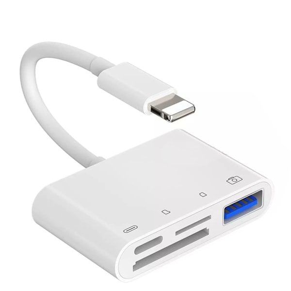 Minneskortsadapter med laddningsport Plug and Play 14 i 1 för IOS till SD TF USB Laddningskortläsare